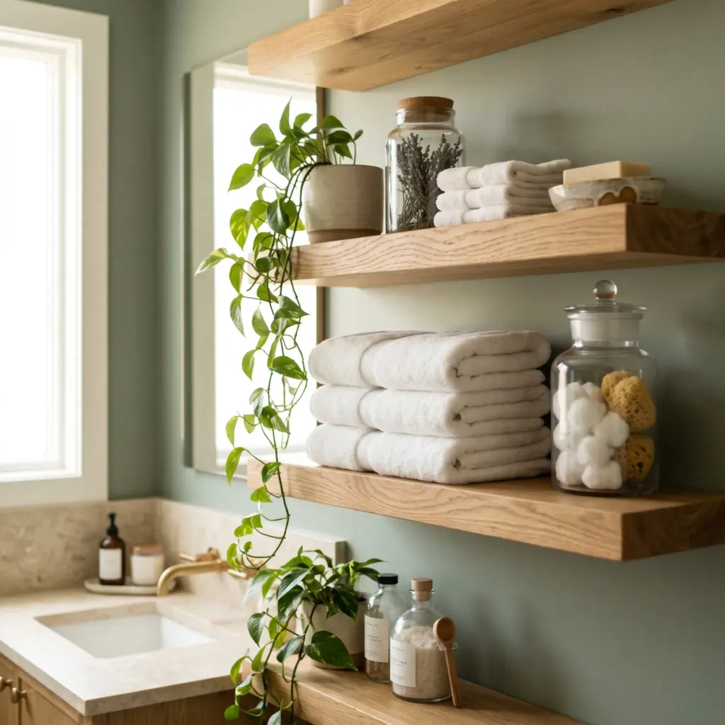 Open Wooden Shelving