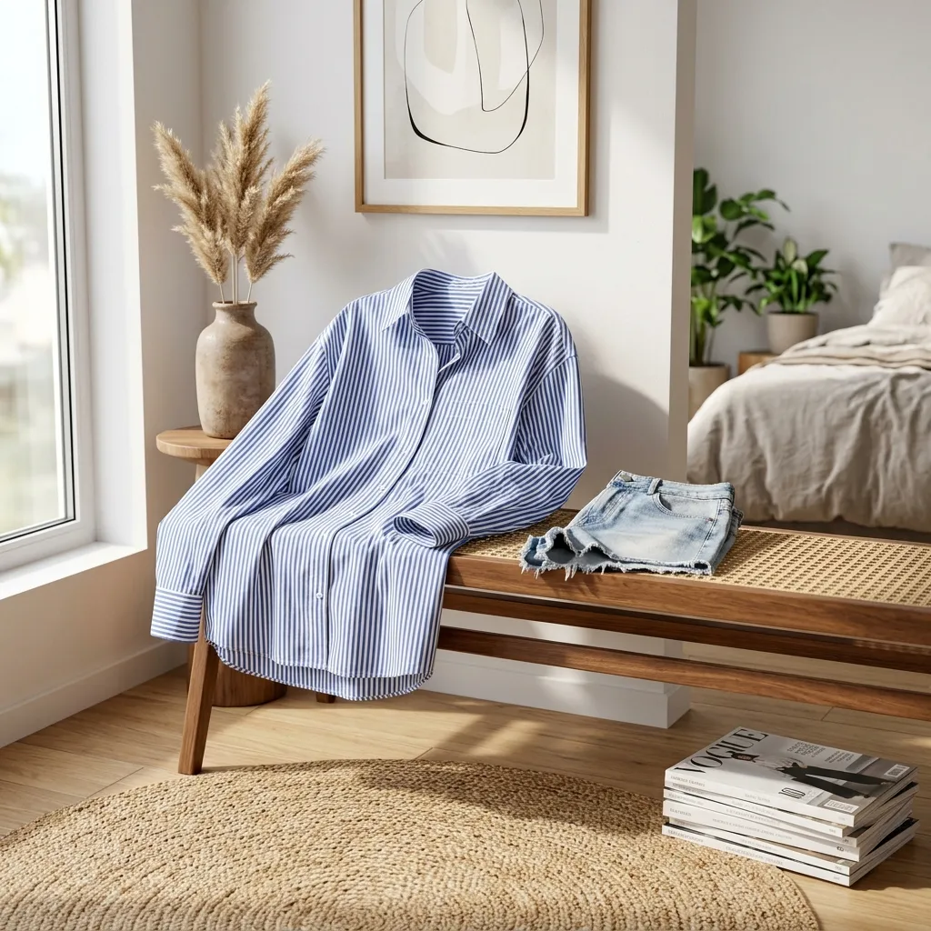 Oversized Poplin Shirts Over Micro Shorts