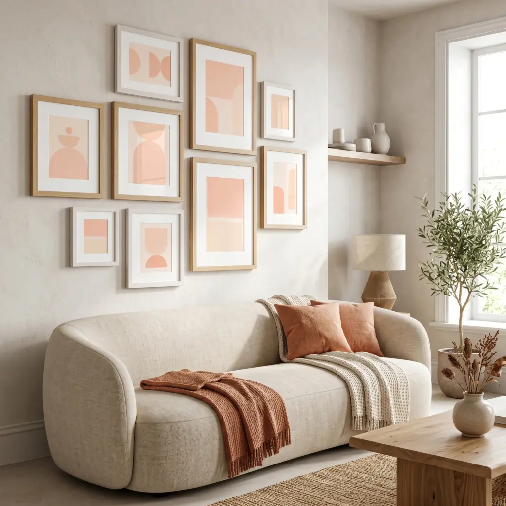 Peach and Cream Gallery Wall