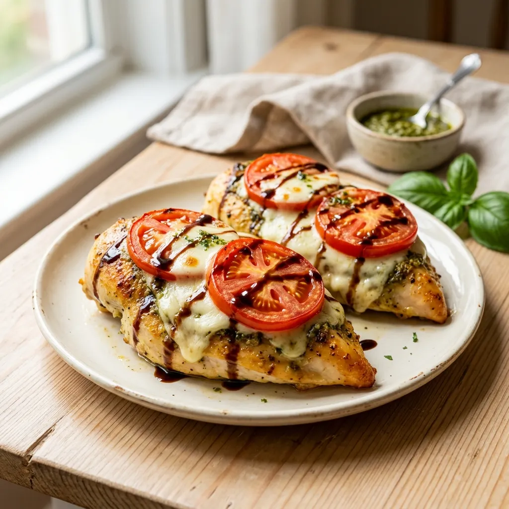 Pesto Garlic Chicken Caprese
