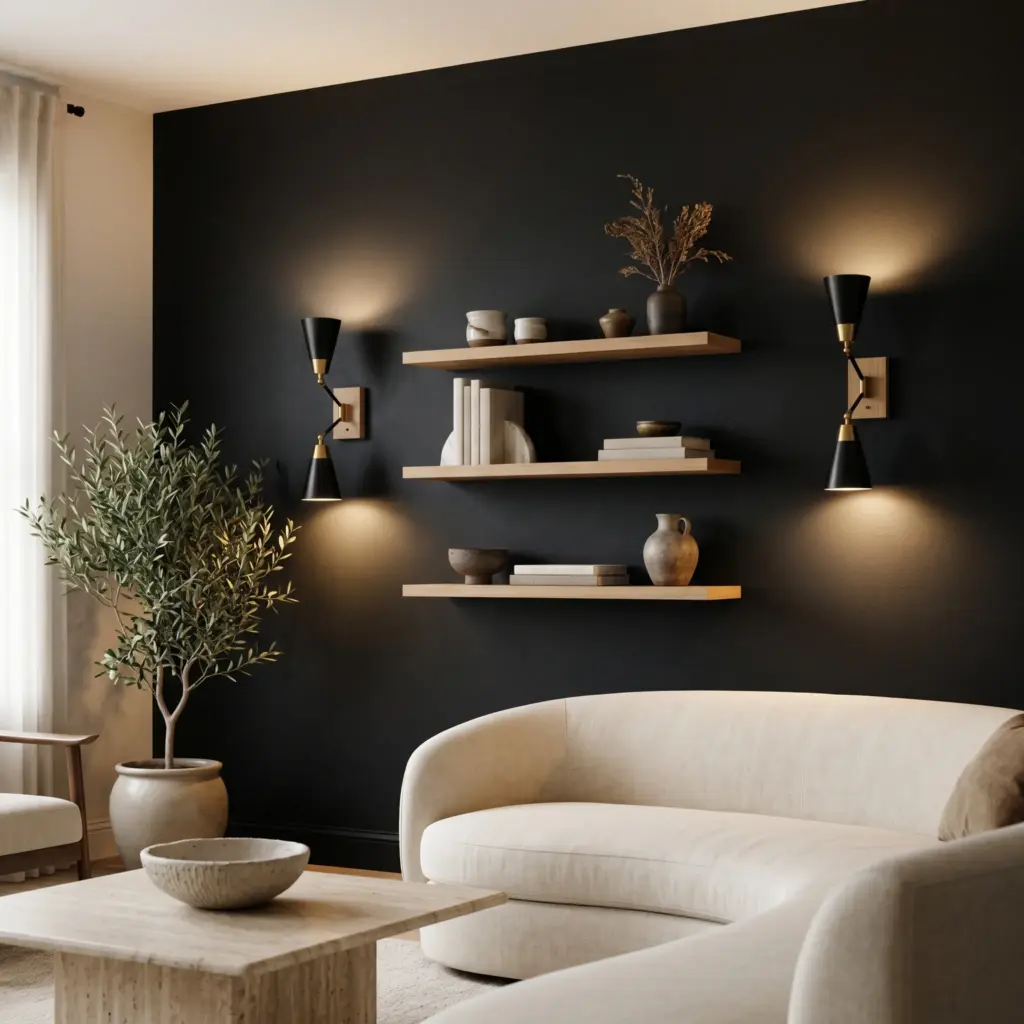 Sconce Strategy on Black Walls