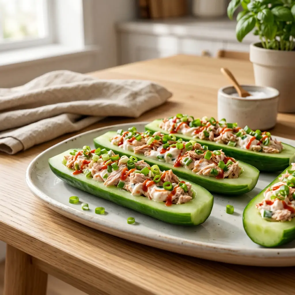Spicy Tuna & Crisp Cucumber Boats