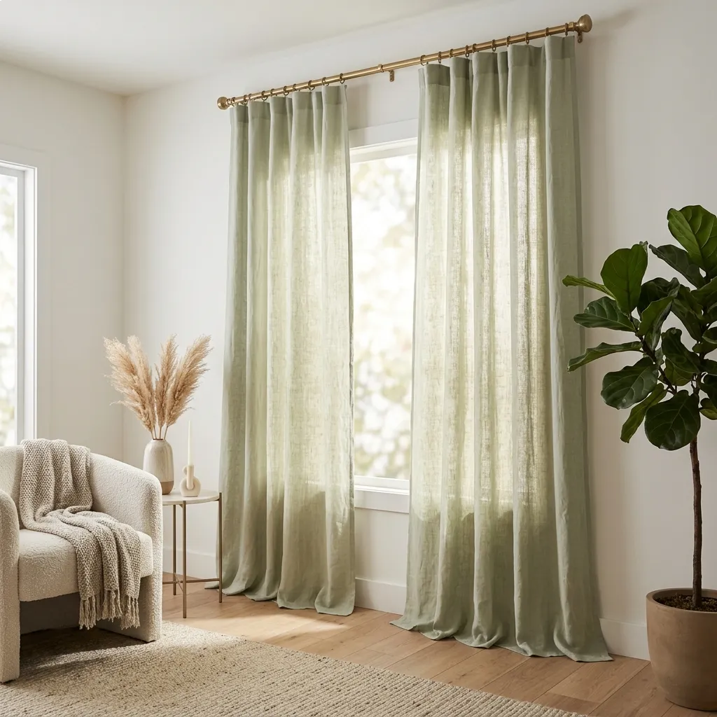 Subtle Sage Window Treatments