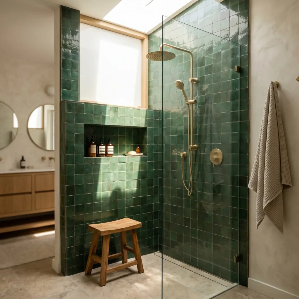 . Sunlit Walk-In Showers