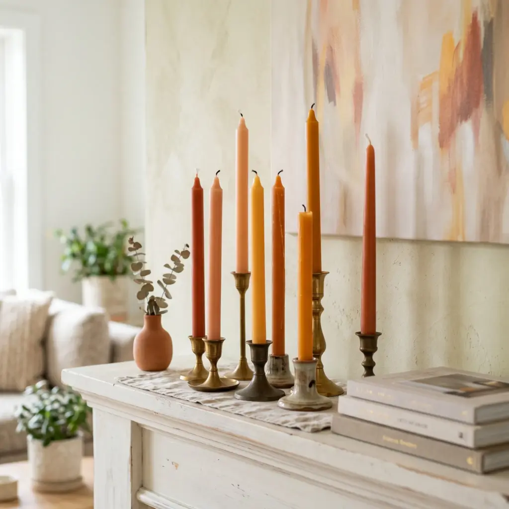Sunset-Toned Taper Candles