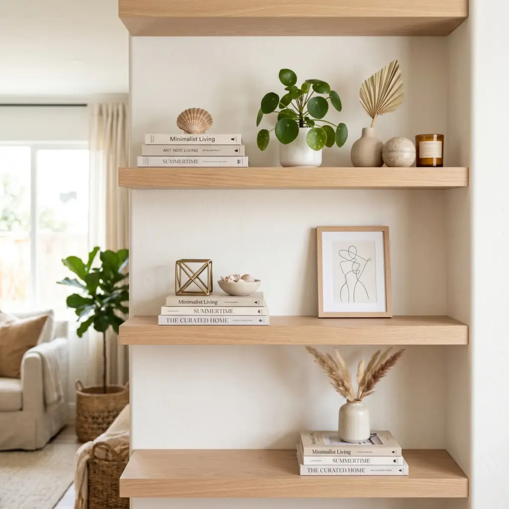 Switch to Minimalist Shelf Styling
