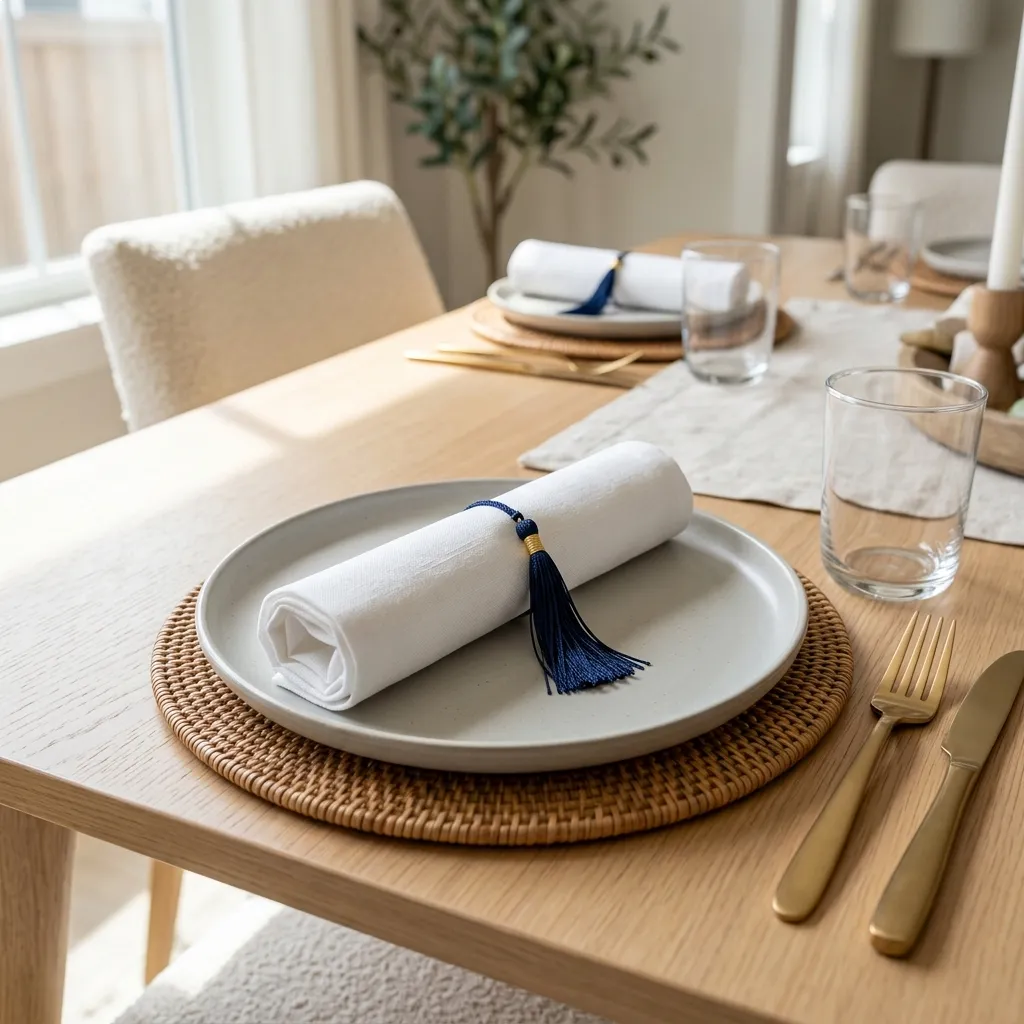Tassel and Diploma Napkin Folds