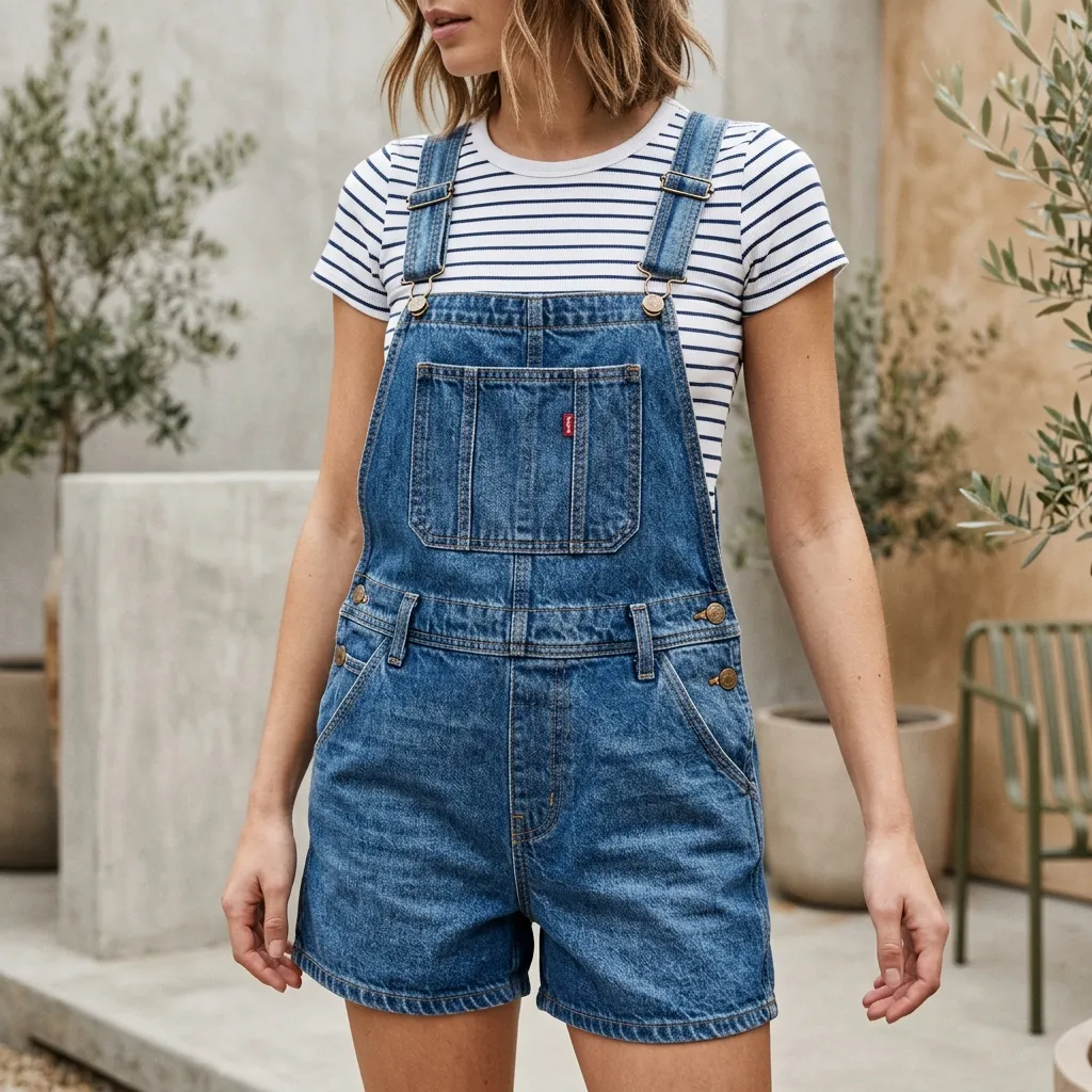 The Casual Denim Shortalls