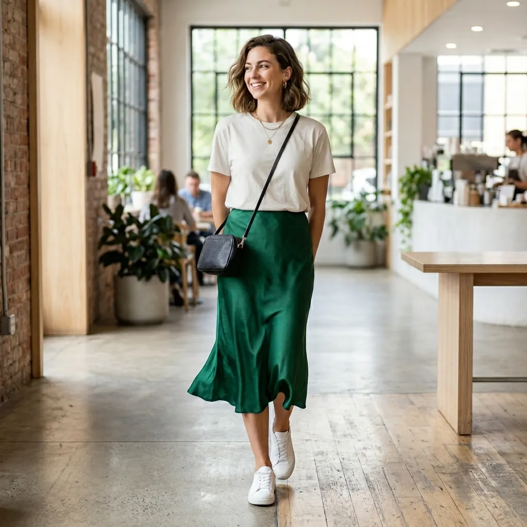 The Silk Midi Skirt Combo