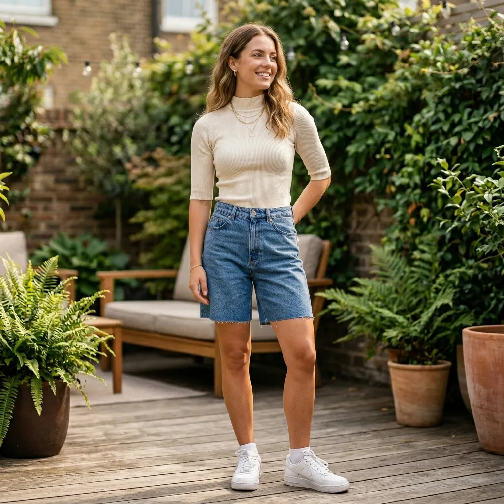 The "Dad" Shorts and Ribbed Crop Top