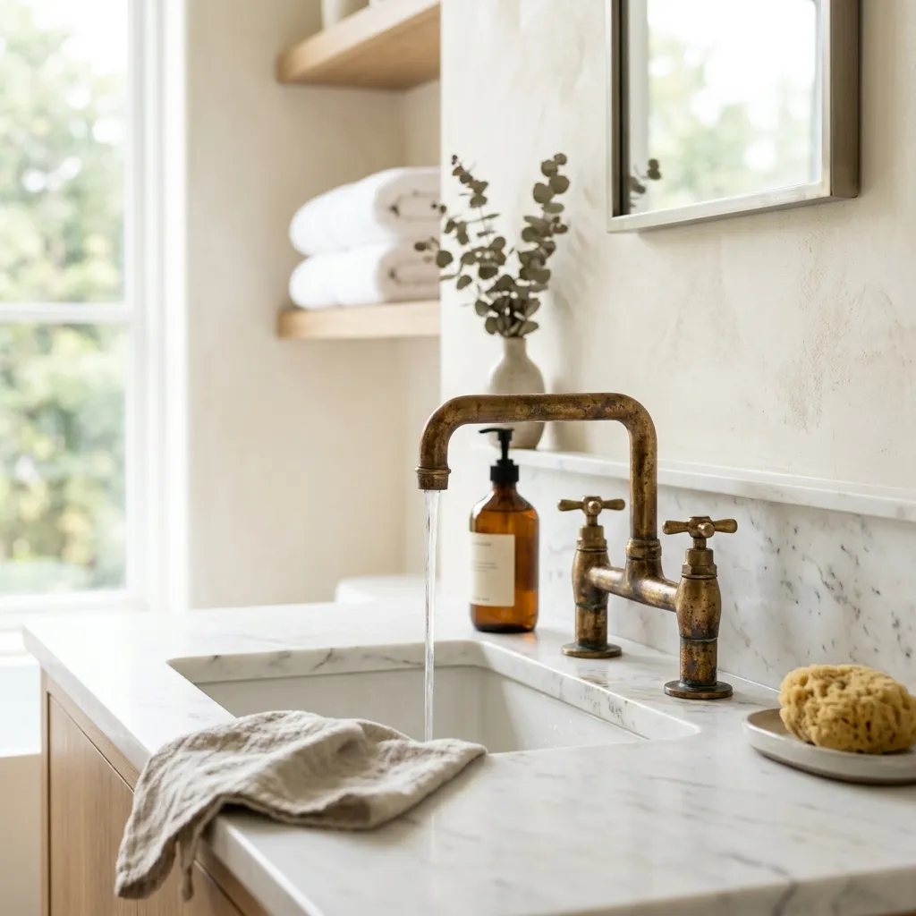 Unlacquered Brass Faucets That Patina Over Time
