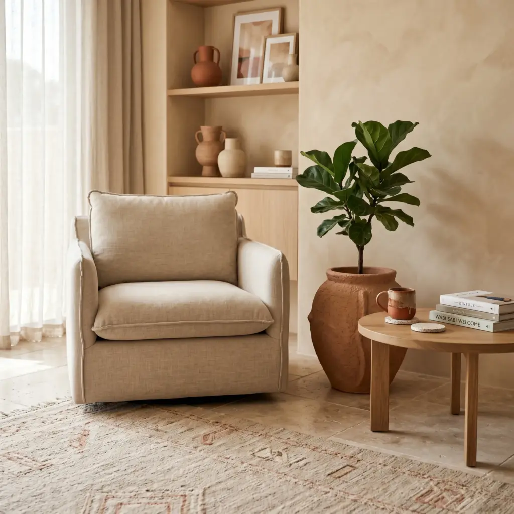 Warm Earthy Tones and Terracotta Accents