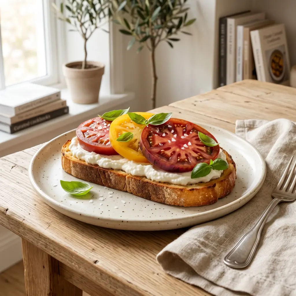 Whipped Cottage Cheese & Heirloom Tomato Toast