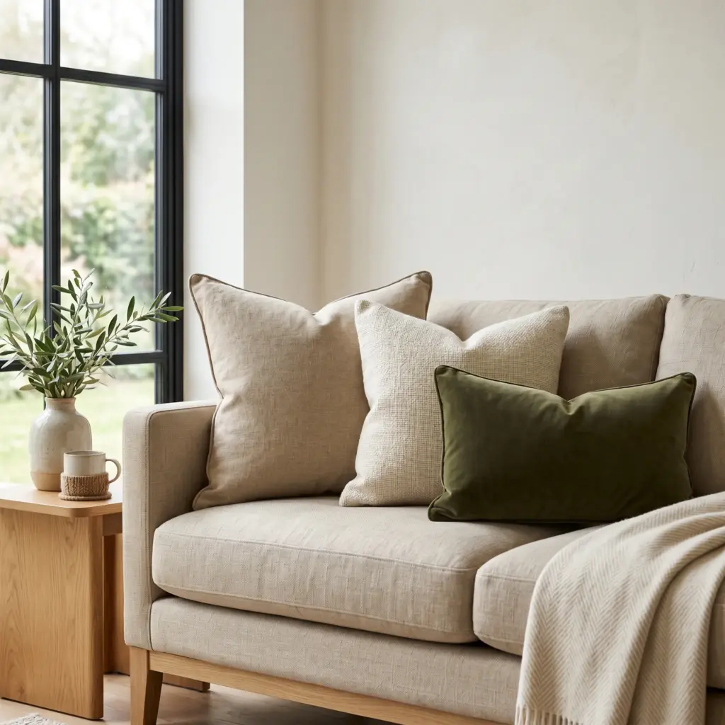 tyle with Plump, Feather-Filled Cushions