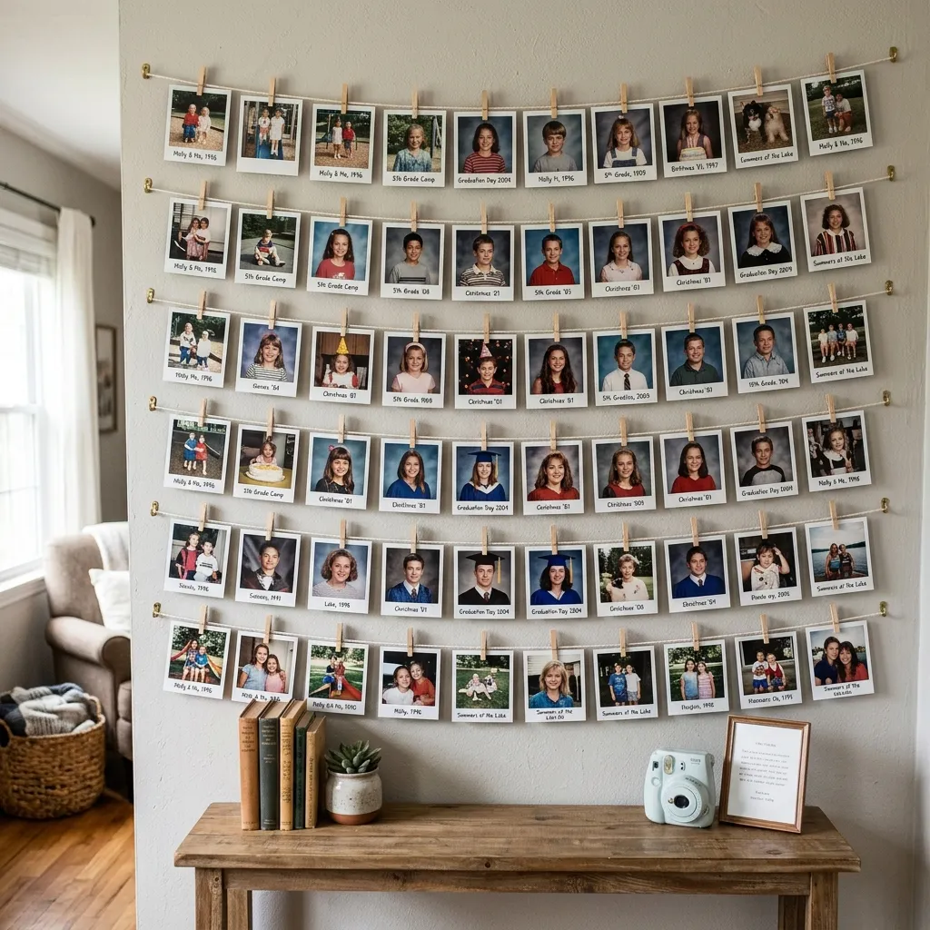 Floating Polaroid Gallery Wall