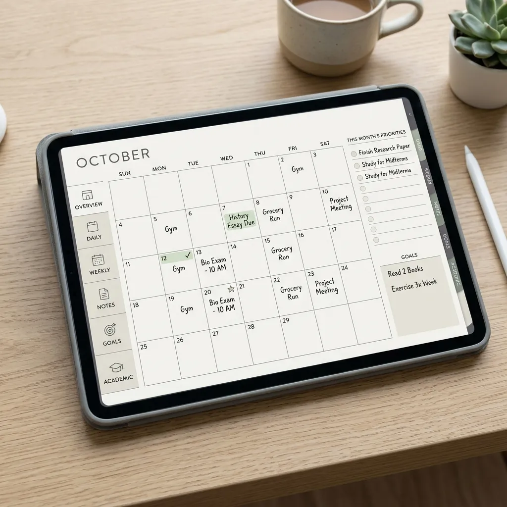 A Minimalist Digital Planner Template