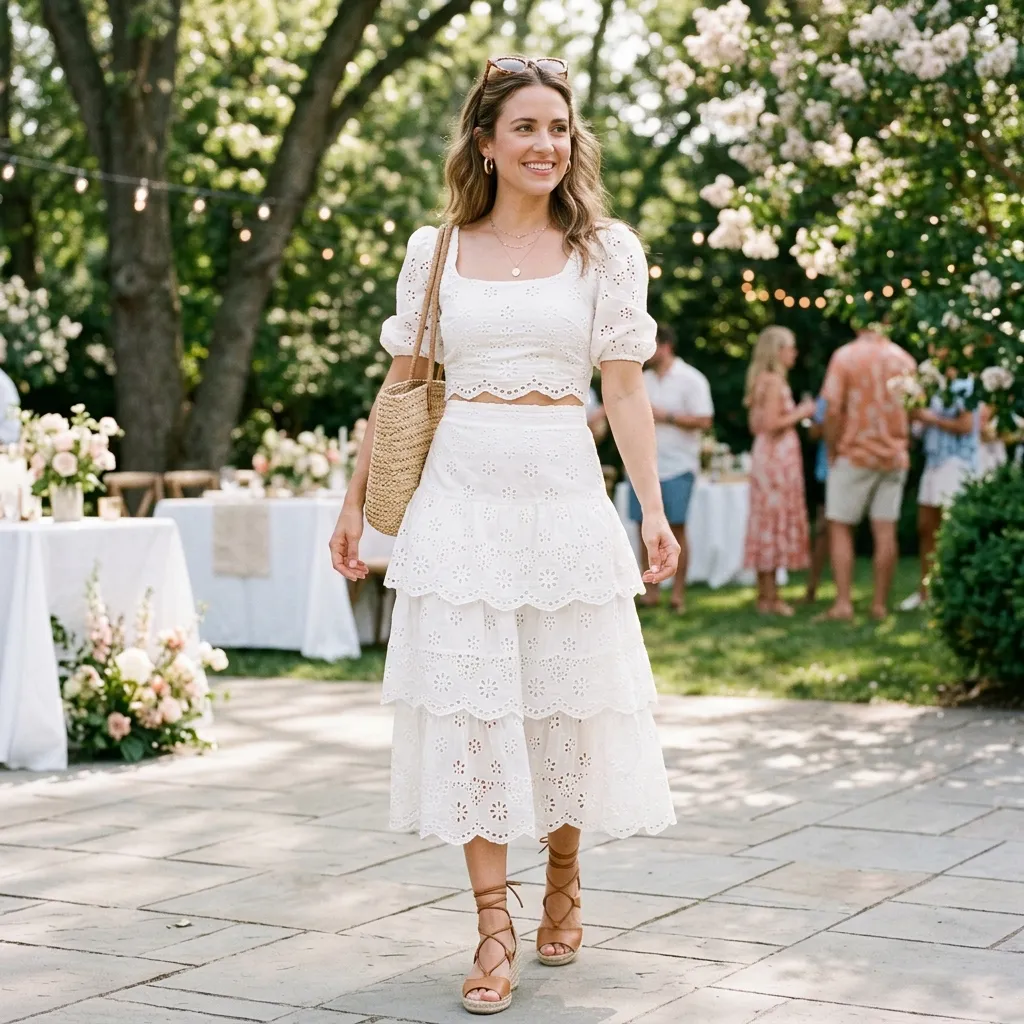 A Monochromatic Eyelet Two-Piece