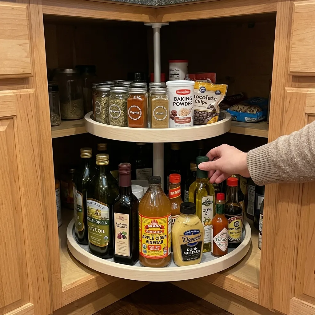 Add a Lazy Susan to Deep Cabinets