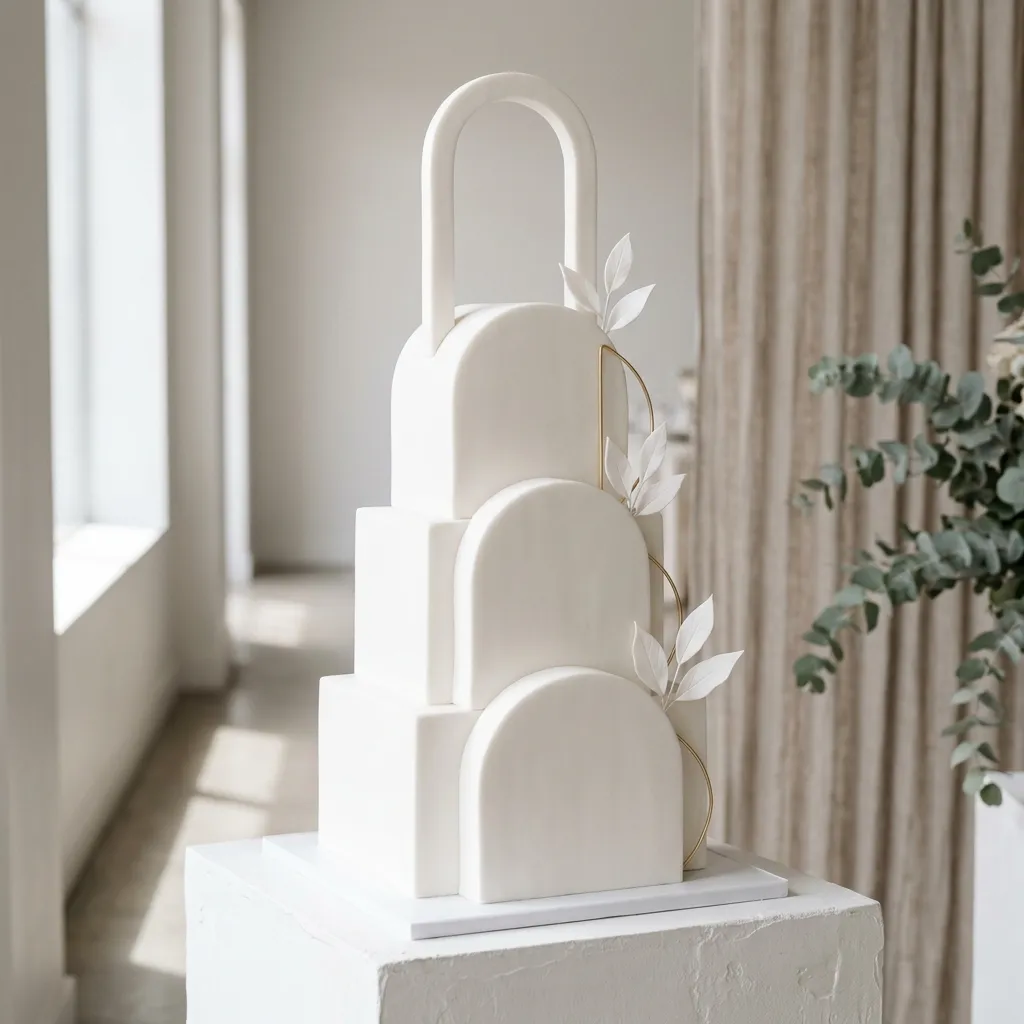 Arch Silhouette Multi-Tier Cake