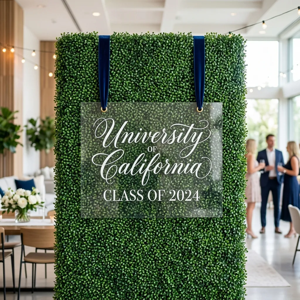 Boxwood Hedge with Crisp Acrylic Signage