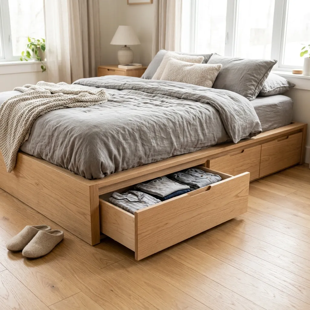 Built-In Platform Trundle Drawers