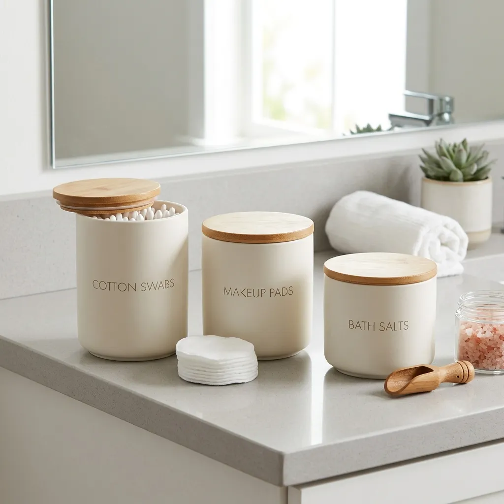 Ceramic Vanity Canisters with Lids
