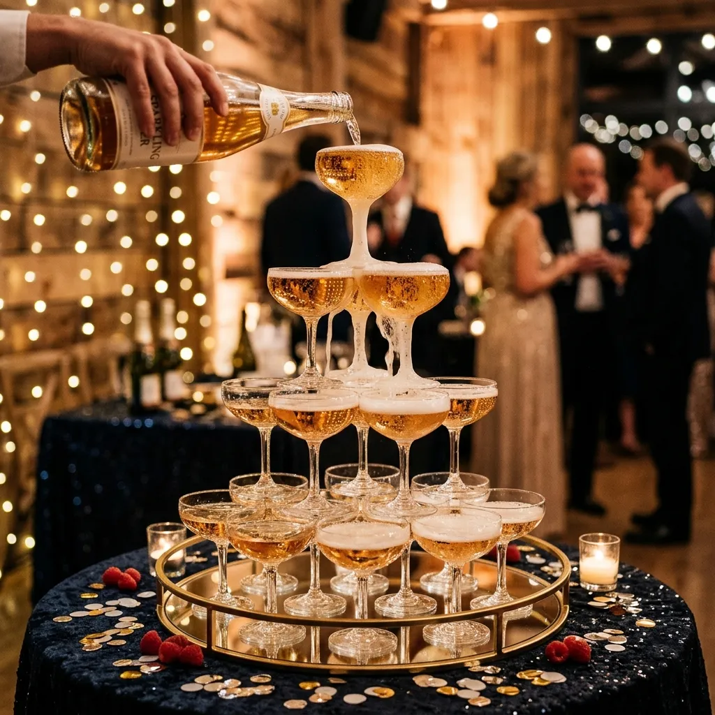 Champagne-Style Sparkling Cider Towers