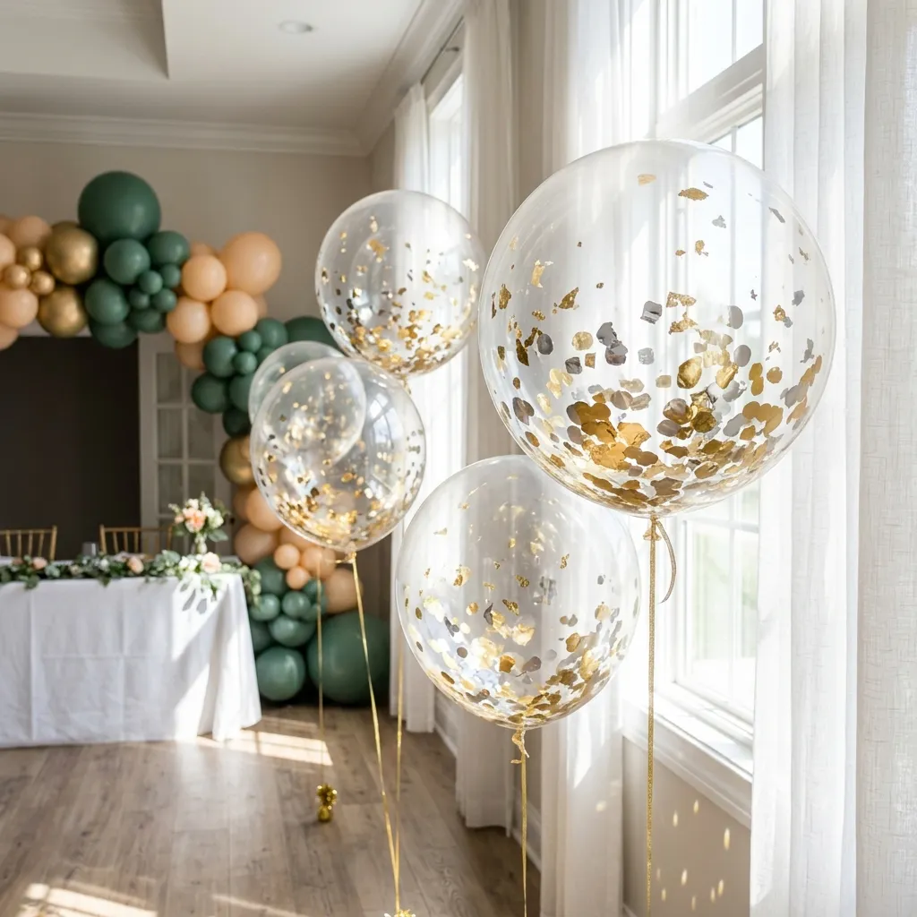 Clear Balloon Bubbles with Confetti
