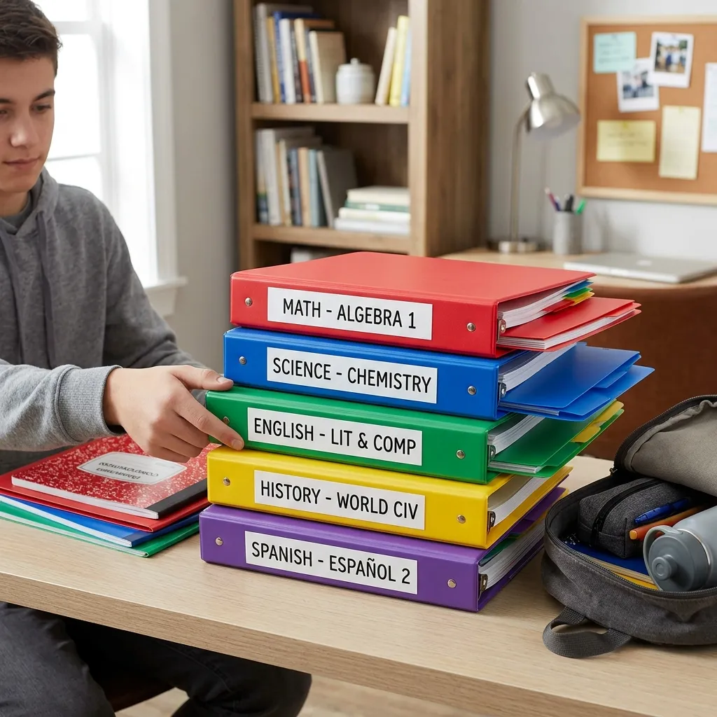 Color-Coded Subject Binders