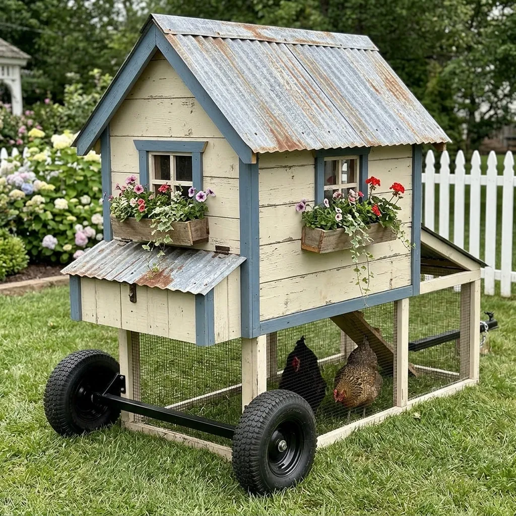 Compact Two-Tier Cottage on Wheels