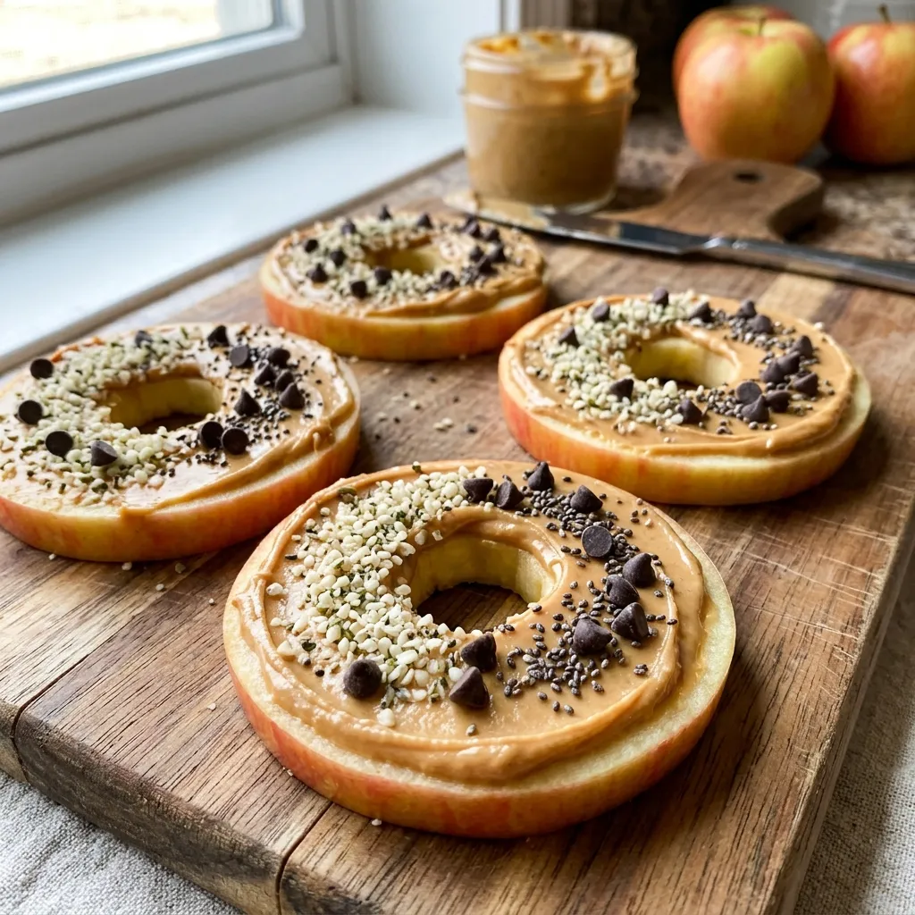Creamy Peanut Butter Apple Donuts