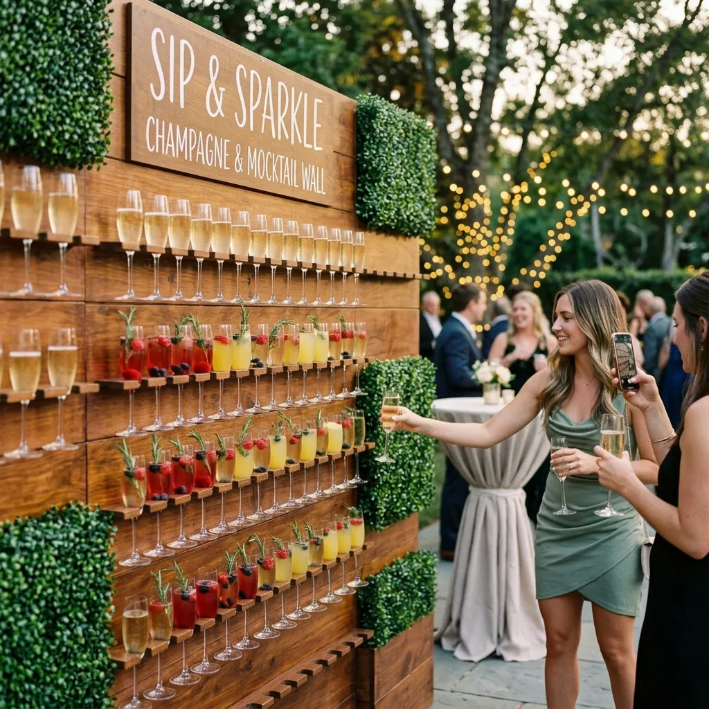 Custom Champagne and Mocktail Wall