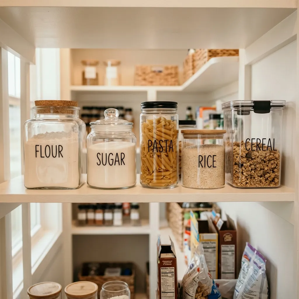 Decant Dry Goods Into Clear Containers