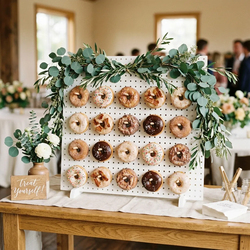 Desktop Donut Walls with Fresh Greenery