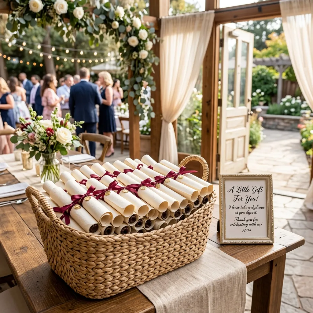 Diplomas-in-a-Basket Party Favors