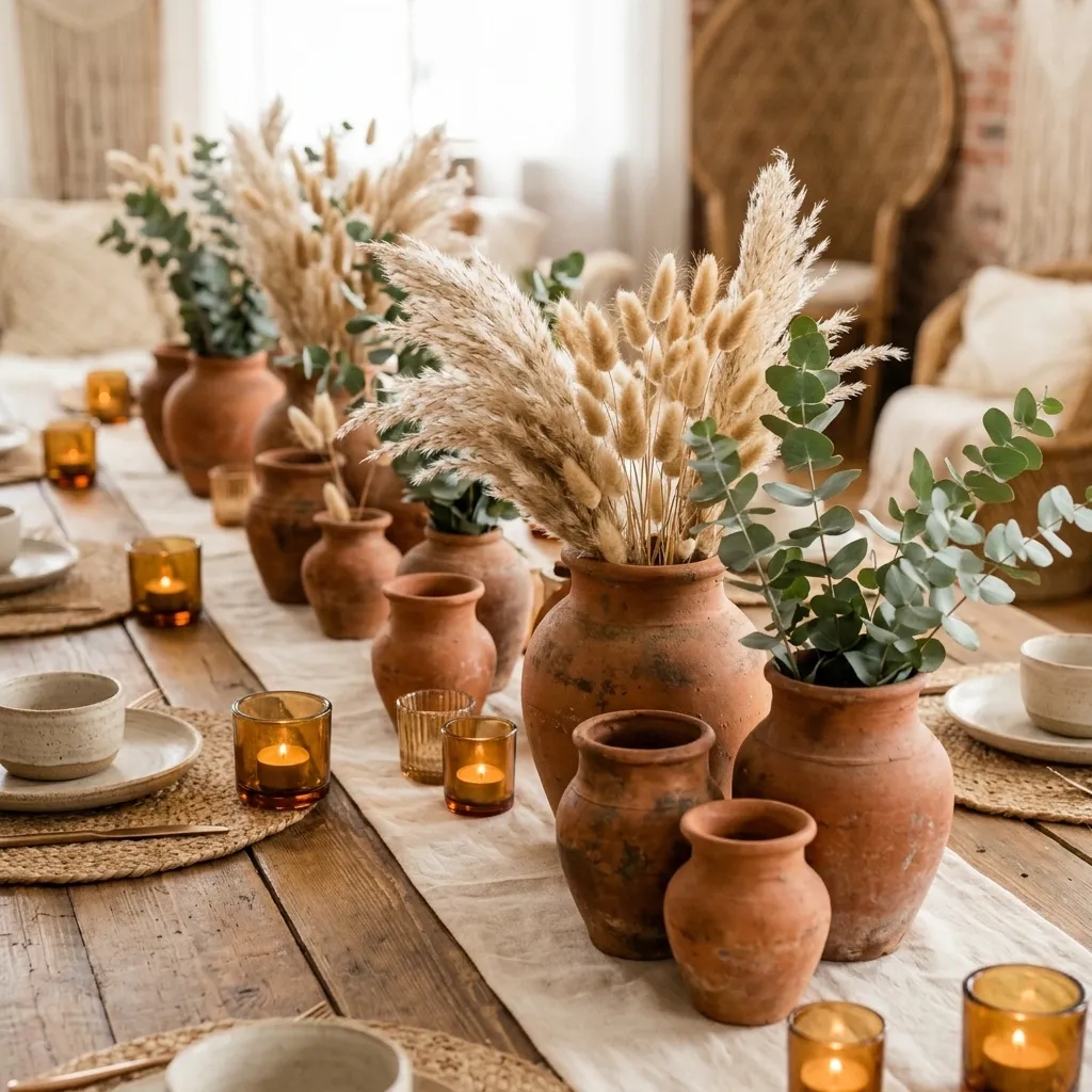 Earthy Terracotta Tabletop Clusters