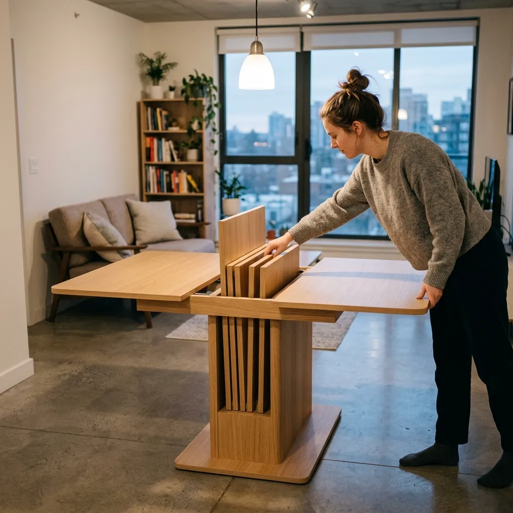 Extendable Dining Tables with Built-In Leaf Storage