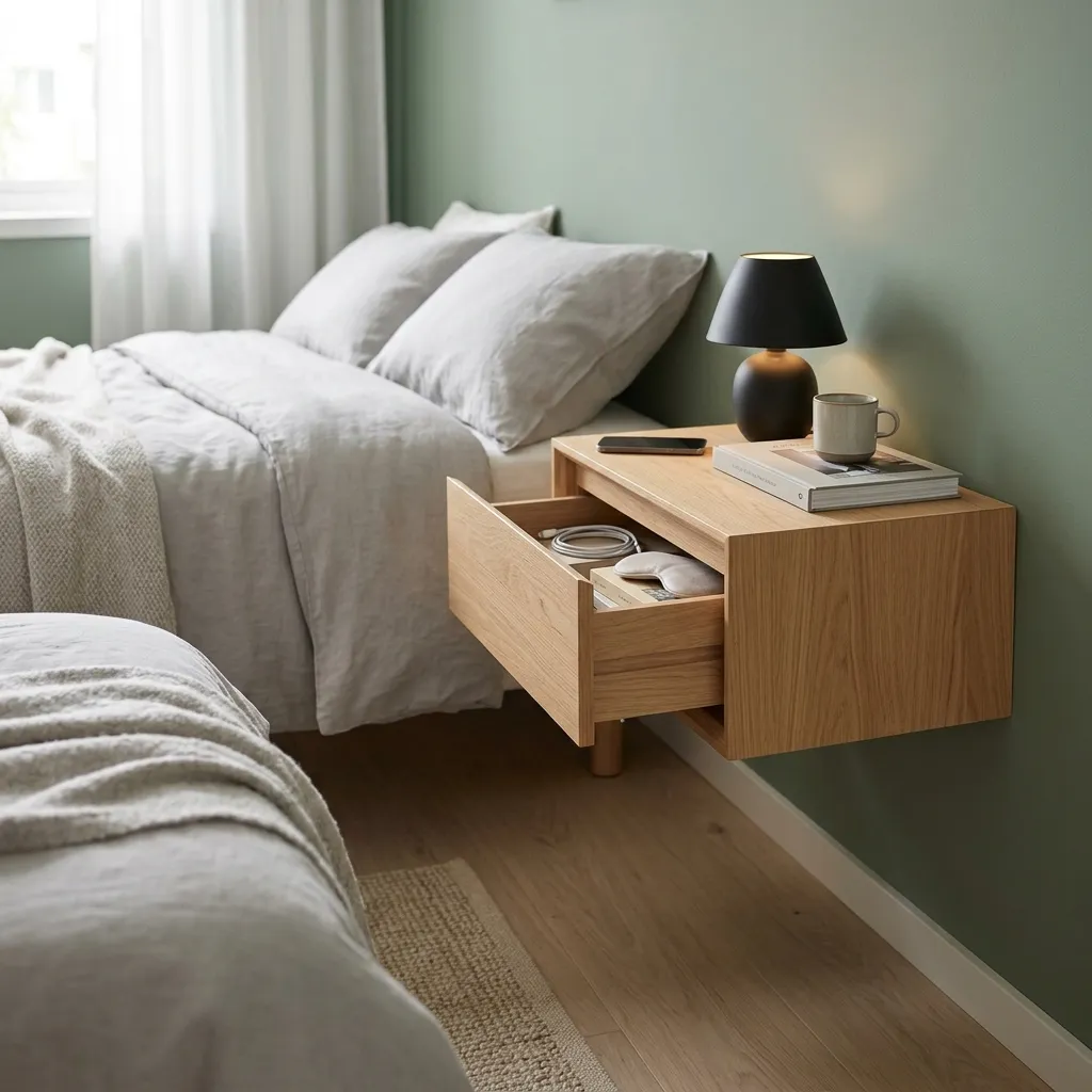 Floating Nightstands with Hidden Drawers