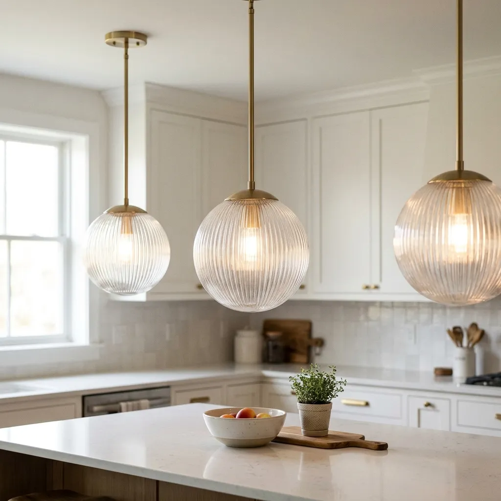 Fluted Glass Globe Pendants