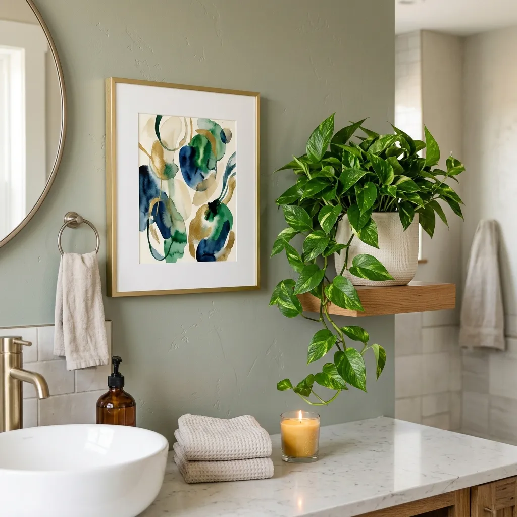 Framed Art and Living Greenery