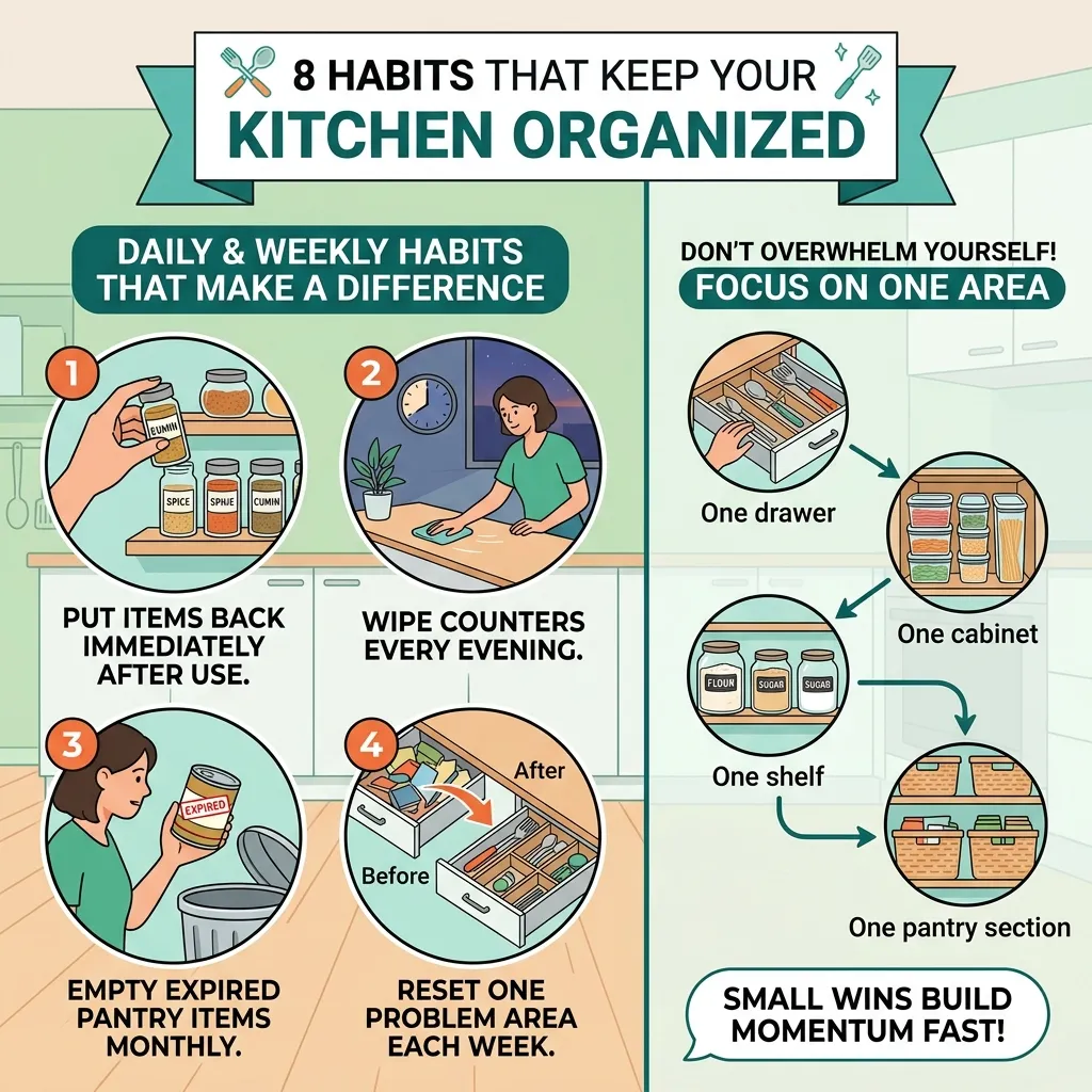 Habits That Keep Your Kitchen Organized