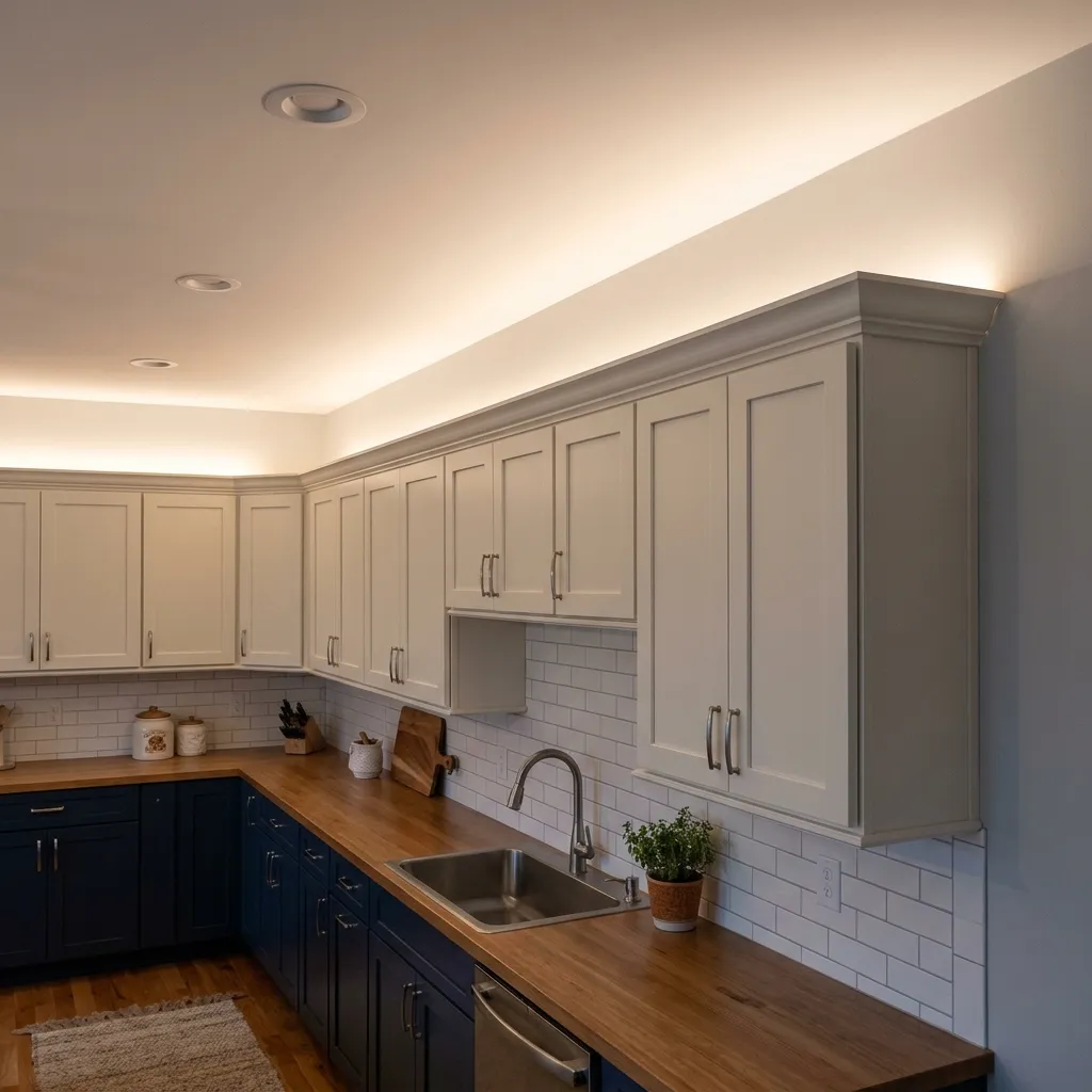 Hidden Cabinet Header Lighting