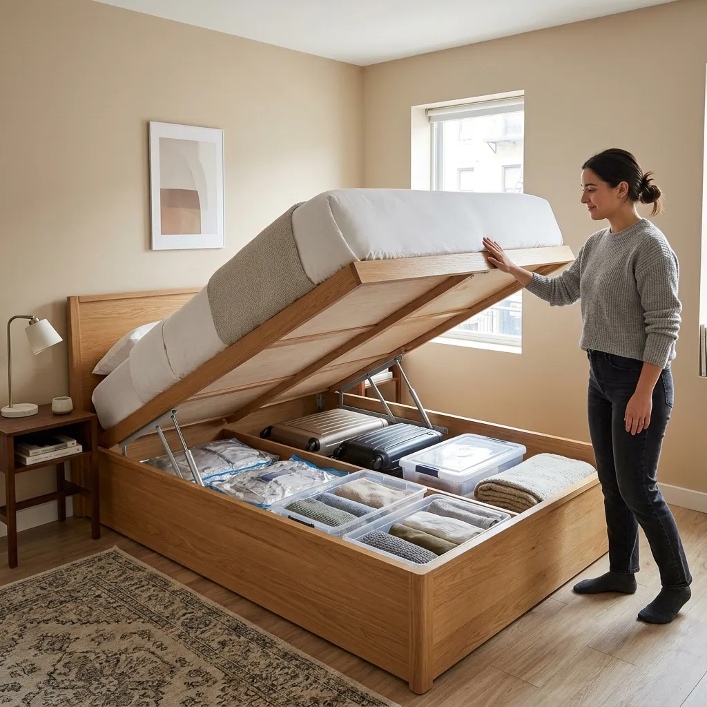 Hydraulic Lift Storage Bed Frames