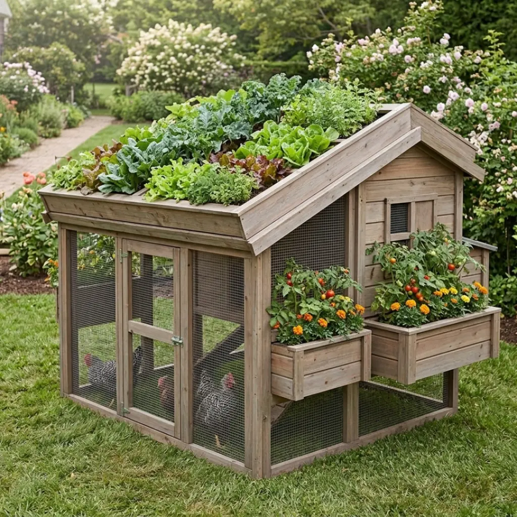 Integrated Raised Bed Coop