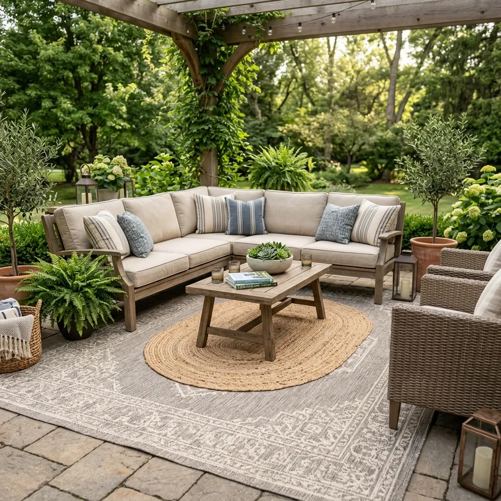 Layered Outdoor Rugs for Living Room Comfort