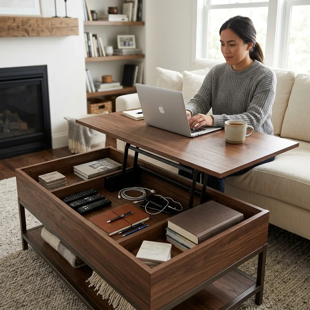 Lift-Top Coffee Tables with Hidden Compartments