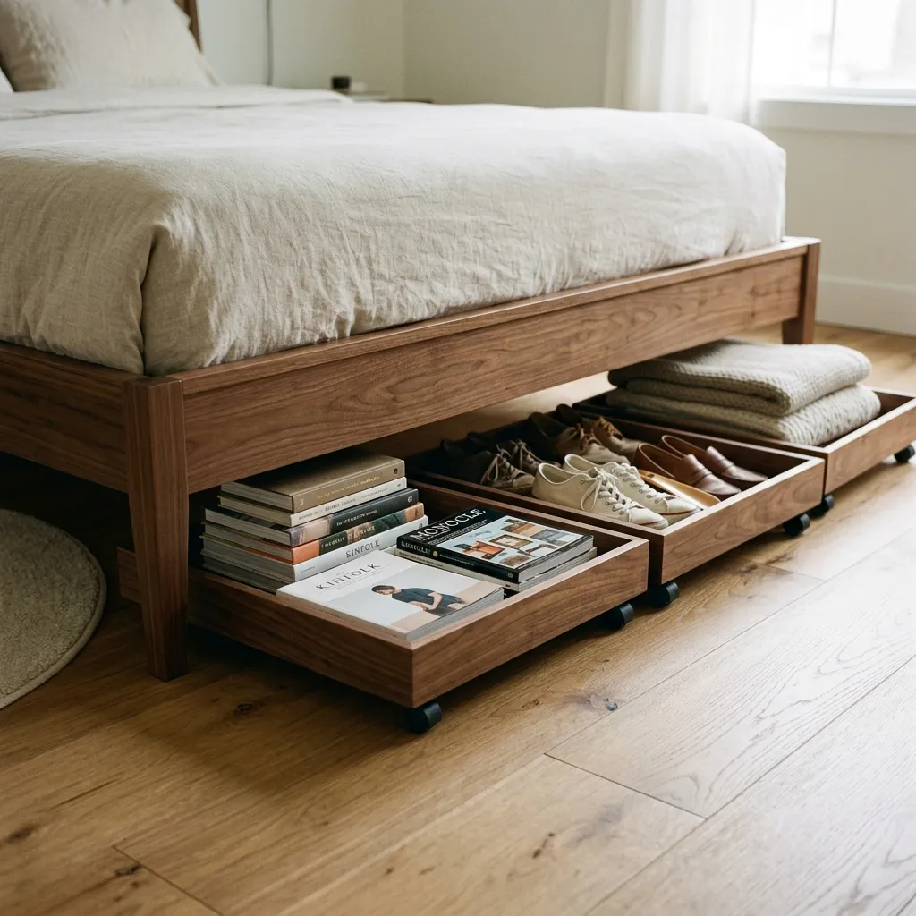 Low-Profile Wooden Rolling Trays
