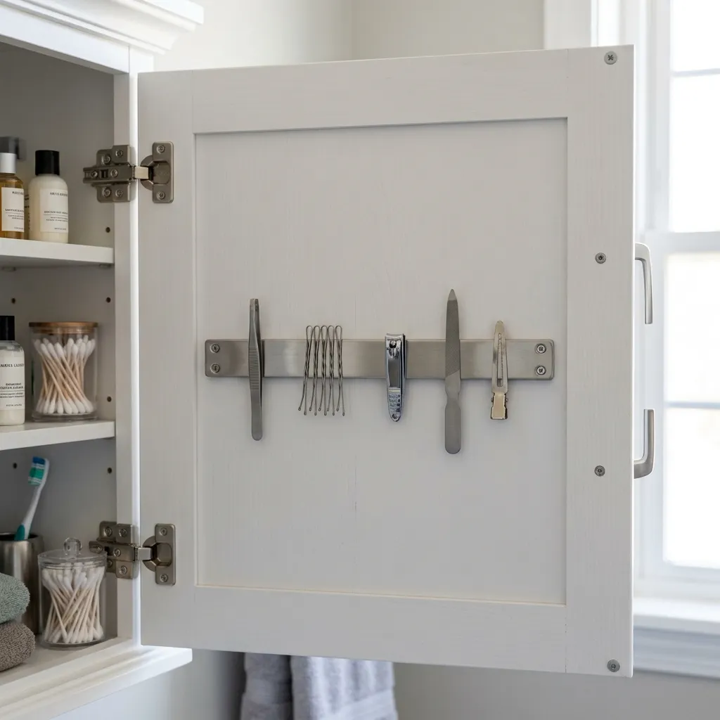 Magnetic Organizer Strips Inside Cabinet Doors
