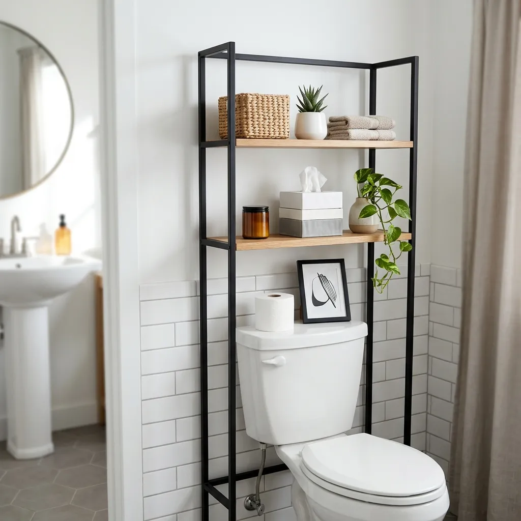 Matte Black Over-The-Toilet Shelving Units