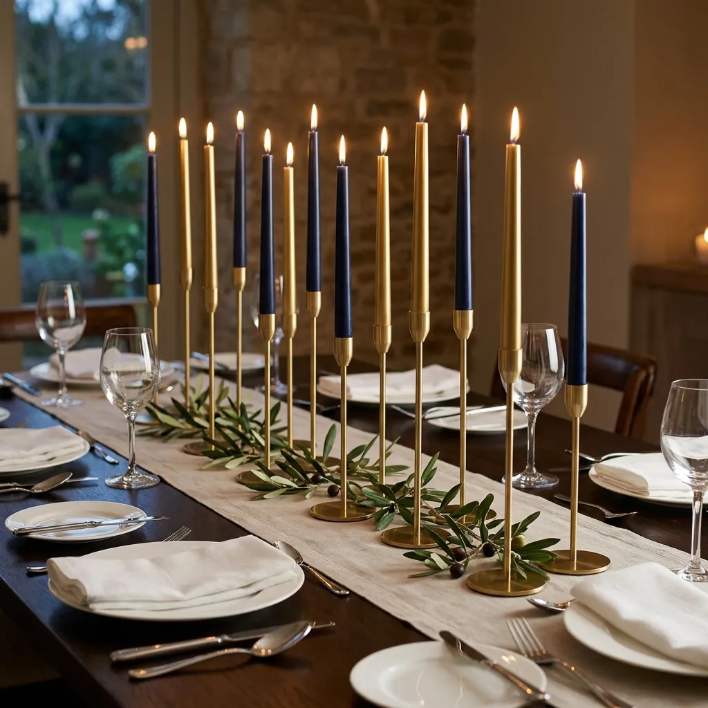Minimalist Brass Candlesticks and Tapers
